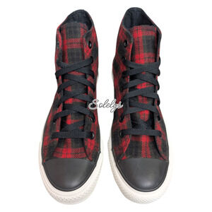 Converse 2011 Chuck Taylor All Star Buffalo Tartan Plaid Red Black High Top 7.5